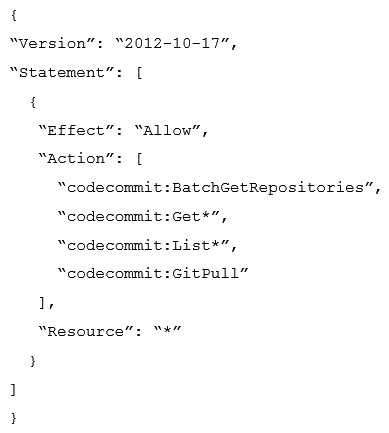 A Developer accesses AWS CodeCommit over SSH. The SSH keys configured to access AWS CodeCommit are tied to a user with the following permissions:   The Developer needs to create/delete branches. Which specific IAM permissions need to be added, based on the principle of least privilege? A)   codecommit:CreateBranch   codecommit:DeleteBranch  B)   codecommit:Put*  C)   codecommit:Update*  D)   codecommit:* 