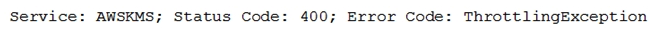 An application is running on a cluster of Amazon EC2 instances. While trying to read objects stored within a single Amazon S3 bucket that are encrypted with server-side encryption with AWS KMS managed keys (SSE-KMS) , the application receives the following error:   Which combination of steps should be taken to prevent this failure? (Choose two.)  A)  Contact AWS Support to request an AWS KMS rate limit increase. B)  Perform error retries with exponential backoff in the application code. C)  Contact AWS Support to request a S3 rate limit increase. D)  Import a customer master key (CMK)  with a larger key size. E)  Use more than one customer master key (CMK)  to encrypt S3 data.