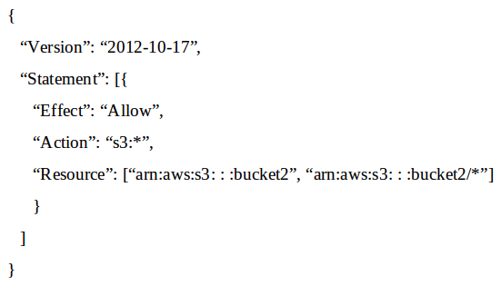 An AWS account includes two S3 buckets: bucket1 and bucket2. The bucket2 does not have a policy defined, but bucket1 has the following bucket policy:   In addition, the same account has an IAM User named  alice , with the following IAM policy.   Which buckets can user  alice  access? A)  Bucket1 only B)  Bucket2 only C)  Both bucket1 and bucket2 D)  Neither bucket1 nor bucket2