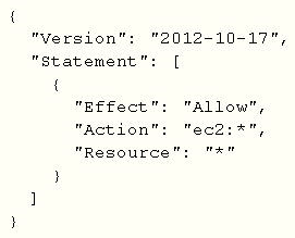 A company is reviewing its IAM policies. One policy written by the DevOps Engineer has been flagged as too permissive. The policy is used by an AWS Lambda function that issues a stop command to Amazon EC2 instances tagged with Environment: NonProduction over the weekend. The current policy is:   What changes should the Engineer make to achieve a policy of least permission? (Choose three.)  A)    B)    C)    D)    E)   