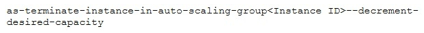 A user has configured Auto Scaling with the minimum capacity as 2 and the desired capacity as 2. The user is trying to terminate one of the existing instance with the command:   What will Auto Scaling do in this scenario? A)  Terminates the instance and does not launch a new instance B)  Terminates the instance and updates the desired capacity to 1 C)  Terminates the instance and updates the desired capacity and minimum size to 1 D)  Throws an error