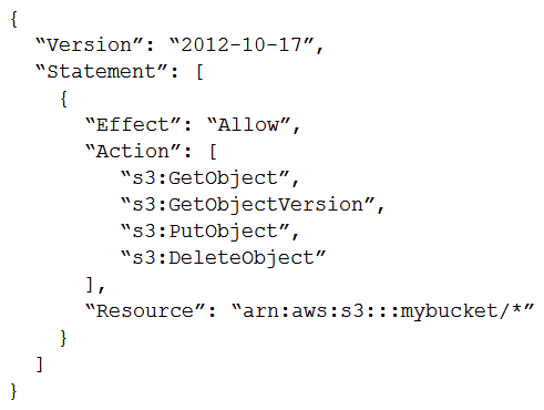 A SysOps Administrator has created a new Amazon S3 bucket named mybucket for the Operations team. Members of the team are part of an IAM group to which the following IAM policy has been assigned:   Which of the following actions will be allowed on the bucket? (Choose two.)  A)  Get the bucket's region. B)  Delete an object. C)  Delete the bucket. D)  Download an object. E)  List all the buckets in the account.