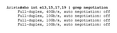 <strong>Given the following output, what can you determine about Ethernet13? </strong> A) Ethernet13 has a QSFP interface B) Ethernet13 has a QSFP+interface C) Ethernet13 is an Agile Port D) Ethernet13 has a hardware error that is causing it to misreport its connection speed.