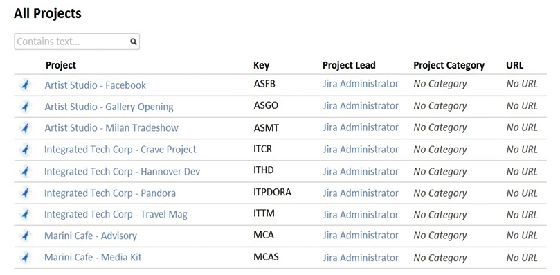 A public relations firm is using Jira to track projects by client engagement. Each new engagement with a client is tracked in a new project. Users are complaining that it is hard to navigate and search hundreds of projects. View the Exhibit, which shows a sample of their projects on the View All Projects page.   Identify three project settings that will immediately improve the viewing of projects on this page and the search results in Issue Navigator. (Choose three.)  A)  Add URLs for search engine optimization. B)  Add project tags. C)  Add client logos as project avatars. D)  Create project categories by client. E)  Add project descriptions. F)  Set the project lead to the appropriate Project Administrator.