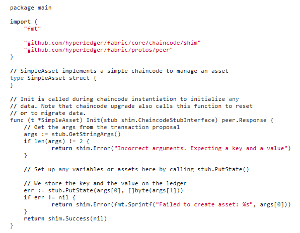What function is used to call the shim.Start function below?   A)  import B)  init C)  main D)  type