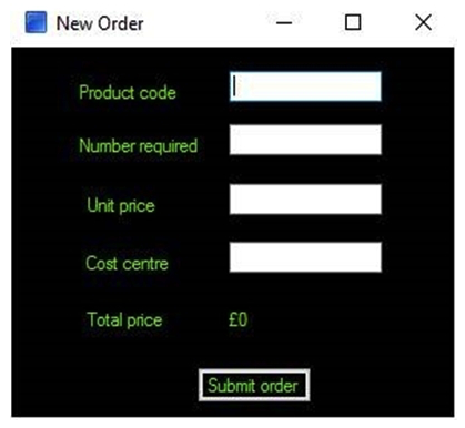 The Order System application has been successfully launched and Blue Prism has navigated the application to the following screen:   There is a requirement to ensure this screen is in focus before any further interfacing is done with the screen. Which is the correct configuration to ensure the New Order screen is in focus? A)    B)    C)    D)   