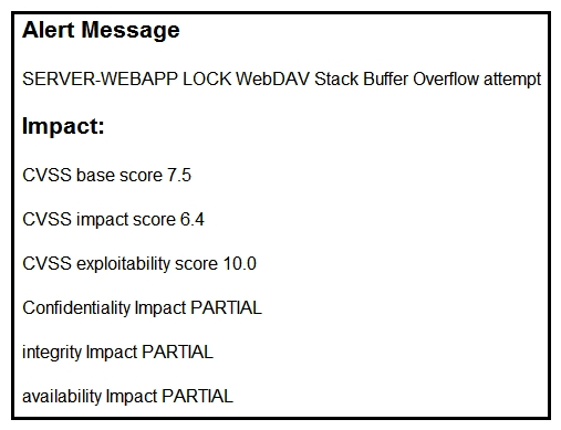   Refer to the exhibit. After a cyber attack, an engineer is analyzing an alert that was missed on the intrusion detection system. The attack exploited a vulnerability in a business critical, web-based application and violated its availability. Which two migration techniques should the engineer recommend? (Choose two.)  A)  encapsulation B)  NOP sled technique C)  address space randomization D)  heap-based security E)  data execution prevention
