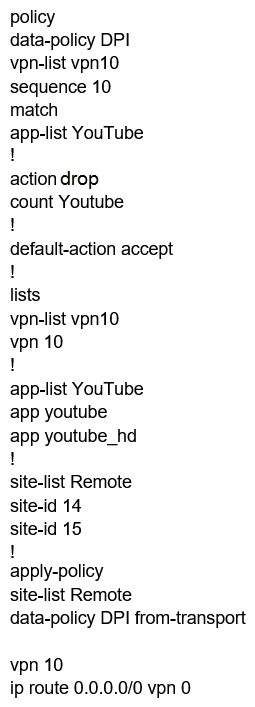 Which configuration allows users to reach YouTube from a local Internet breakout? A)    B)    C)    D)   