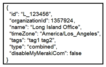   Refer to the exhibit. Which two parameters are mandatory when the Cisco Meraki API is used to create a network? (Choose two.)  A)  timezone B)  disableMyMerakiCom C)  type D)  tags E)  organizationId