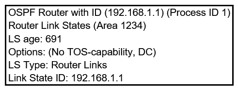 Refer to the exhibit. Which LSA type is indicated by this router output?   A)  type 3 LSA B)  type 4 LSA C)  type 1 LSA D)  type 2 LSA