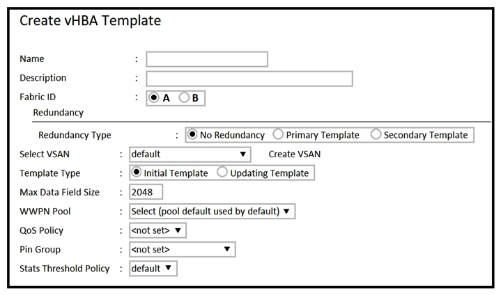 Refer to the exhibit.   Which template is used when a vHBA template pair is created for a specific server that inherits its attributes from an existing template? A)  Secondary B)  Initial C)  Updating D)  Primary