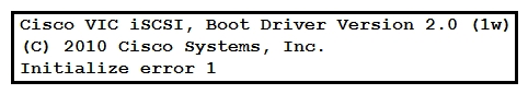   Refer to the exhibit. An engineer is configuring boot from iSCSI on a Cisco UCS B-Series Blade Server, but the LUN fails to mount. Which action resolves the issue? A)  Statically configure the target information in the Boot Policy. B)  Configure an MTU size of 9000 on the appliance port. C)  Configure a QoS policy on the vNIC. D)  Set a connection timeout value of 250 in the iSCSI Adapter Policy.