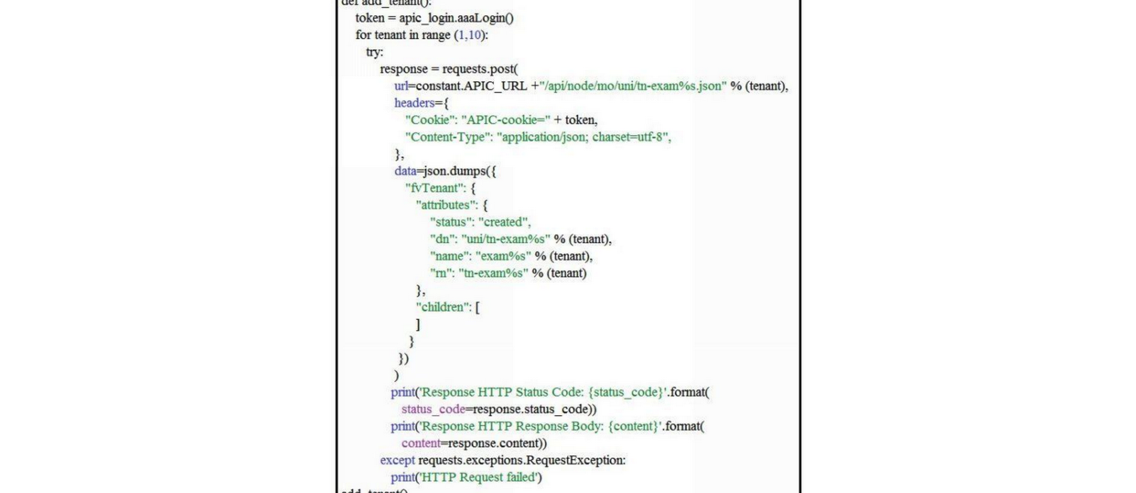 Refer to the exhibit.   Assuming a new ACI instance, what is the result when this script is run? A)  Ten objects are created and subsequently deleted. B)  Nine objects are created. C)  An exception is thrown. D)  Ten objects are created.