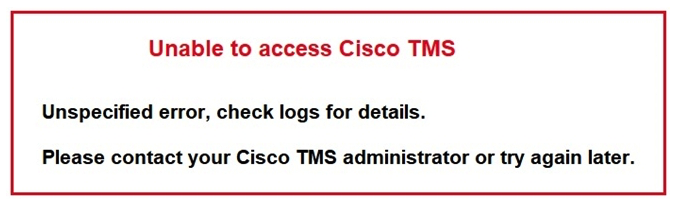   Refer to the exhibit. An administrator tries to access Cisco TMS GUI and sees this error message. Which step resolves this issue? A)  Restart the Windows server that hosts Cisco TMS. B)  Connect to the Windows server that hosts Cisco TMS and manually review the service logs. C)  Navigate directly to the Cisco TMS server maintenance page and download diagnostic files. D)  Restart World Wide Web Publishing Service on the Windows server that hosts Cisco TMS.