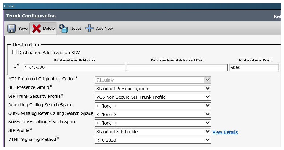 Refer to topology and Exhibits below:                 A call from a SX20 in the BackBone (not shown)  with a URI extension is dialing a HQ Ph 1 that is registered to the HQ CUCM. Determine if the call fails and if so, what are the two causes? (Choose two) . A)  The call succeeds. B)  The call fails. C)  There are no issues, so the call succeeds. D)  The SIP port is incorrect on the Cisco Unified Communications Manager CUCM SIP trunk. E)  The Local Zone Match Rule state is disabled. F)  Rule name UCM2 is set to stop on Match