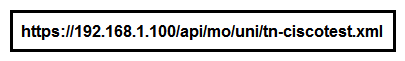   Refer to the exhibit. What is the URL used for with REST API? A)  It is used to initiate an FTP session to save a running configuration of a device. B)  It is used to send a message to the APIC to perform an operation on a managed object or class operator. C)  It is used to contact a URL filter to determine the efficacy of a web address. D)  It is used to send a TACACS + authentication request to a server.