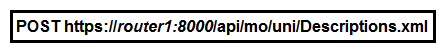   Refer to the exhibit. What does the REST API command do? A)  It removes the information identified by Descriptions.xml. B)  It executes the information specified in Descriptions.xml. C)  It retrieves the information requested by Descriptions.xml. D)  It displays the information identified by Descriptions.xml.