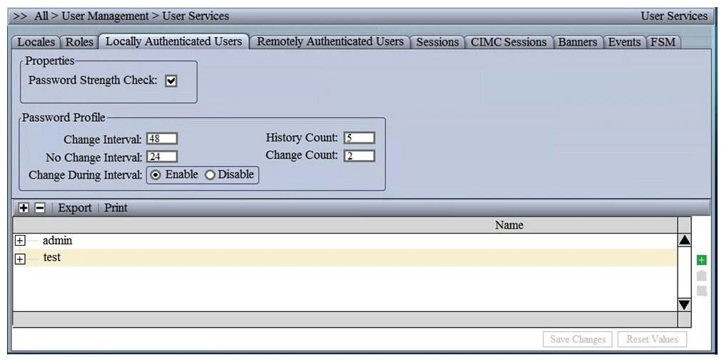Refer to the exhibit.   Which setting must be configured to prevent the reuse of passwords? A)  Change Interval B)  No Change Interval C)  History Count D)  Change Count