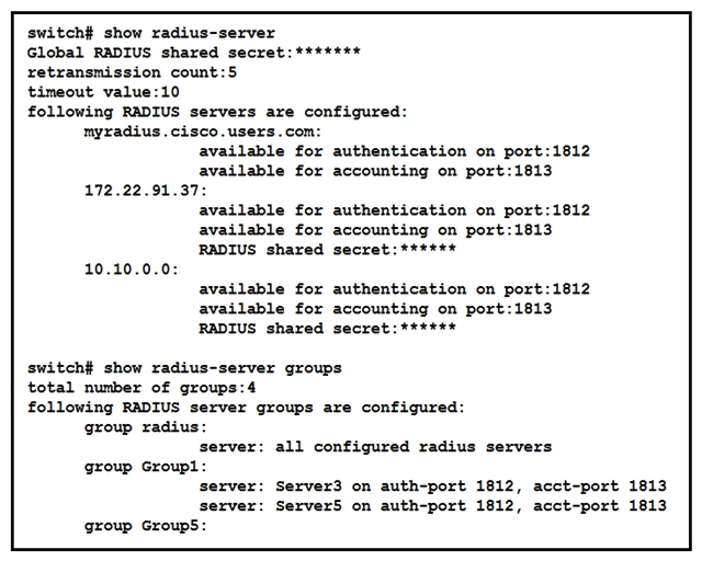   Refer to the exhibit. A network engineer requires remote access via SSH to a Cisco MDS 9000 Series Switch. The solution must support secure access using the local user database when the RADIUS servers are unreachable from the switches. Which command meets these requirements? A)  aaa authentication none B)  aaa authentication login default group radius C)  aaa authentication login default fallback error local D)  aaa authentication login default group local