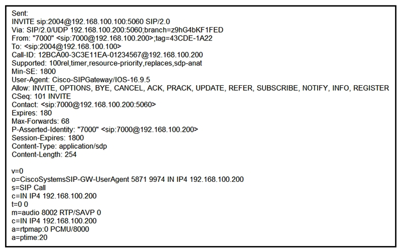   Refer to the exhibit. Calls to Cisco Unity Connection are failing across Cisco Unified Border Element when callers try to select a menu prompt. Why is this happening and how is it fixed? A)  Cisco Unified Border Element is sending the incorrect media IP address. The IP address of the loopback interface must be advertised in the SDP. B)  Cisco Unity Connection is configured on G.729 only. Cisco Unity Connection must be reconfigured to support iLBC. C)  Cisco Unified Border Element is not sending any support for DTMF. DTMF configuration must be added to the appropriate dial peer. D)  The Cisco Unity Connection Call Handler is configured for a  Release to Switch  transfer type. Transfers must be disabled for the Cisco Unity Connection Call Handler.