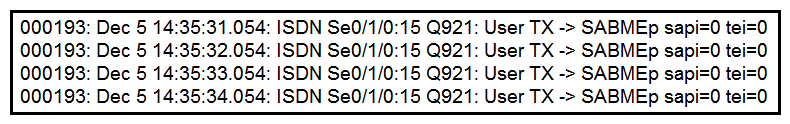   Refer to the exhibit. Given this  debug isdn q921  output, what is the problem with the PRI? A)  Layer 1 is down on the controller. B)  PRI does not have an IP address configured on the interface. C)  Nothing, the PRI is sending keepalives. D)  Layer 2 is down on the controller.