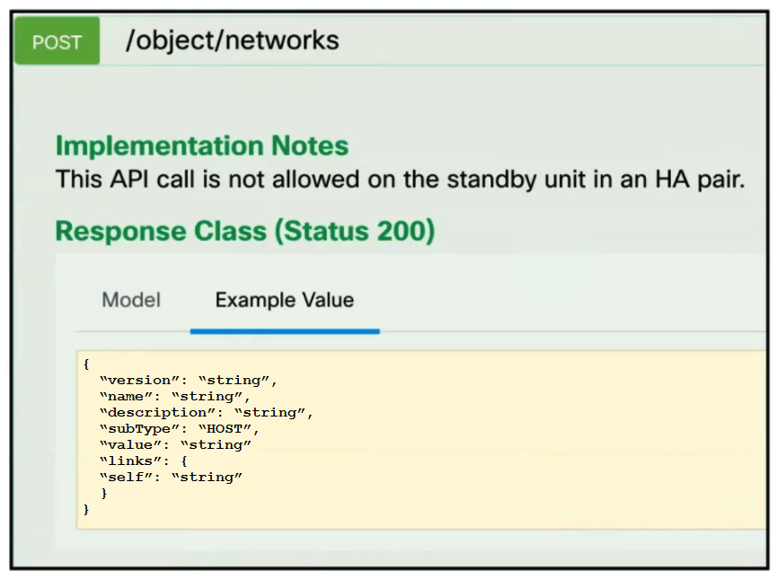   Refer to the exhibit. A developer must create a new network object named testnetwork by using the Cisco Firepower Device Management API. The script must also handle any exceptions that occur during the request and print out any resulting errors. Which script must be used? A)    B)    C)    D)   