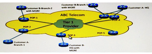   Refer to the exhibit. Company ABC is a Tier 3 service provider that offers Layer 2 and Layer 3 transport for small/medium enterprise customers in the US. Most of their network is built on Layer 2 MPLS circuits from a Tier 1 provider. Many Company ABC customers are using overlay VPN technologies and independent routing protocols, and they are affected with unacceptable convergence time after every major outage in the core of the Tier 1 provider. Which long-term redesign increases network availability? A)  Customers replace their own overlay VPN service with the Company ABC Layer 3 VPN service. B)  Customers fine tune their routing protocol for faster convergence C)  Company ABC replaces the Layer 2 MPLS circuit from the Tier 1 service provider with dark fiber/DWDM-based transport. D)  Company ABC should adopt a full-mesh POP connectivity.