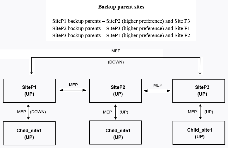 <strong>Scenario : A Citrix Architect needs to assess an existing NetScaler multi-site deployment. The deployment is using Global Server Load Balancing (GSLB) configured in a parent-child configuration. Click the Exhibit button to view the diagram of the current GSLB configuration and parent-child relationships, as well as the status of the sites and the connectivity between them. Based on the displayed configuration and status, Chil_site1_______ a connection from _______. (Choose the correct option to complete the sentence.)</strong> A) rejects; SiteP2 and SiteP3; remains a child site of SiteP1 B) rejects; SiteP3; remains a child site of SiteP1 C) accepts; SiteP3; becomes its child site D) accepts; SiteP2; becomes its child site E) does NOT receive; SiteP2 and SiteP3; remains a child site of SiteP1 F) rejects; SiteP2; remains a child site of SiteP1