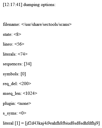 Given the following output from a security tool in Kali:   A)  Log reduction B)  Network enumerator C)  Fuzzer D)  SCAP scanner