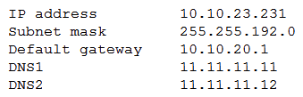 A network technician installed a new host on the network. The host is not connecting to the company's cloud servers. The technician attempts to ping a server using the IP address with no success. Checking the IP address using ipconfing displays:   Which of the following should the technician perform NEXT to determine where the issue is located? A)  Modify the default gateway address and ping the server to test connectivity. B)  Change the DNS servers to be on the same subnet as the host. C)  Modify the router's ACL to allow port 80 to exit the network. D)  Perform a tracert command to locate where the packet is dropped. Perform a tracert command to locate where the packet is dropped.