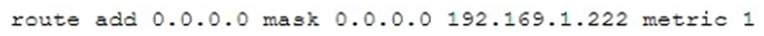 A network technician does not have access to the GUI of a server and needs to adjust some network properties. Given the command:   Which of the following is the technician attempting to alter? A)  The technician is clearing the route table. B)  The technician is adding a static IP address. C)  The technician is clearing the subnet mask setting. D)  The technician is setting the default gateway.