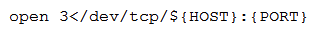 A penetration tester is attempting to open a socket in a bash script but receives errors when running it. The current state of the relevant line in the script is as follows:   Which of the following lines of code would correct the issue upon substitution? A)  open 0<>/dev/tcp/${HOST}:${PORT} B)  exec 0</dev/tcp/${HOST}/${PORT} C)  exec 0</dev/tcp/$[HOST]:$[PORT] D)  exec 3<>/dev/tcp/${HOST}/${PORT} E)  open 3</dev/tcp/${HOST}/${PORT} F)  open 3</dev/tcp/$[HOST]/$[PORT]