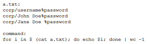 A penetration tester runs the following on a machine:   Which of the following will be returned? A)  1 B)  3 C)  5 D)  6