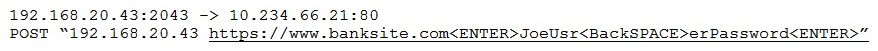 A security administrator is reviewing the following network capture:   Which of the following malware is MOST likely to generate the above information? A)  Keylogger B)  Ransomware C)  Logic bomb D)  Adware