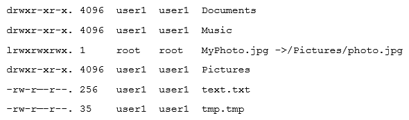 Given the output below:   Which of the following commands can be used to remove MyPhoto. jpg from the current directory? A)  unlink ./MyPhoto. jpg B)  del Pictures/photo. jpg C)  rm -rf ./Pictures D)  rm -f MyPhoto. jpg E)  ln -rm ./Pictures/photo. jpg