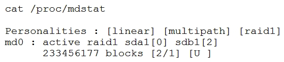 A Linux administrator receives a call from the network operations team that one of the database applications is down on a Linux server. The Linux server is configured with RAID 1 for redundancy, and the array /dev/md0 consists of two devices called /dev/sda1 and /dev/sdb1 . After looking at the status of the RAID 1 array in the /proc/mdstat file, the administrator discovers the RAID 1 array is degraded and the disk on which the database application was installed appears to have failed.   Which of the following steps should the administrator take to remove the device from the RAID array md0 ? (Choose two.)  A)  mdadm /dev/md0 --remove / dev/sdb1 mdadm /dev/md0 --remove / dev/sdb1 B)  mdadm /dev/sdb1 --fail / dev/md0 mdadm /dev/sdb1 --fail dev/md0 C)  mdadm /dev/md0 --fail / dev/sdb1 mdadm /dev/md0 --fail D)  mdadm /dev/sdb1 --remove / dev/md0 mdadm /dev/sdb1 --remove E)  racadm --remove / dev/sdb1 racadm --remove F)  racadm --fail / dev/sdb1 racadm --fail
