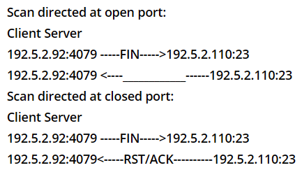 As a part of the pen testing process, James performs a FIN scan as given below:   What will be the response if the port is open? A)  No response B)  FIN/RST C)  FIN/ACK D)  RST