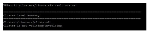 Refer to the exhibit.   During a short power disruption to cluster 2, director-2-1-A had failed. Power was restored after 5 minutes. In examining the output of the vault status command, you note that cluster-2's status reads  Cluster is not vaulting/unvaulting . Why did this message appear? A)  There was no power disruption at cluster-1 B)  The power disruption affected a single director only. C)  The power disruption did not affect all  A  directors. D)  The vaulting process runs on cluster-1