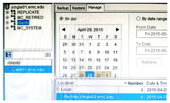 Refer to the exhibit.   A Dell EMC Avamar backup administrator notices that a large unnecessary backup had been taken. To free up capacity, the administrator decides to delete this backup. The administrator notices that the backup has an entry listed below it that is labeled  Remote . Based on the exhibit, what must be done to ensure that the backup is deleted from the environment? A)  Delete just the local backup, the remote backup will delete automatically B)  Delete the remote backup, the local backup refers to the client machine C)  Delete both the local and remote backups D)  Delete the local backup then perform a replication