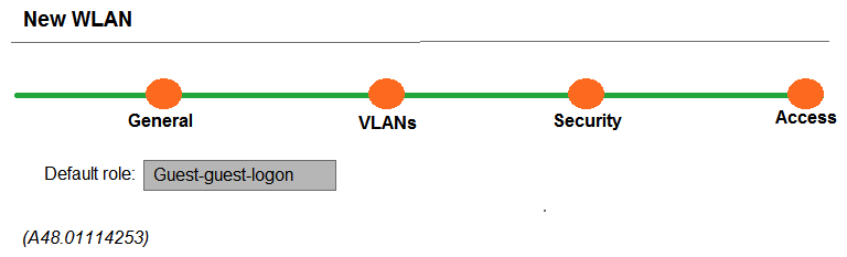 Refer to the exhibit.   A network administrator completes the task to cretae a WLAN, as shown in the exhibit. The network administrator selects the options to use guest as primary usage and Internal captive portal with authentication in the security step. Next, the network administrator creates a policy that denies access to the internal network. Which additional step must the network administrator complete in order to prevent authenticated users from reaching internal corporate resources while allowing Internet access? A)  Apply the policy on the guest-guest-logon role. B)  Apply the policy on the authenticated role. C)  Apply the policy on the guest role. D)  Create a policy that permits dhcp, dns, and http access.