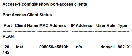 Refer to the exhibits. Exhibit 1   Exhibit 2   A network administrator deploys role-based tunneled node in a corporate network to unify the security policies enforcement. When users authenticate with 802.1X, ClearPass shows Accept results, and sends the HPE-User-Role attribute as expected. However, the switch always applies the denyall role. Why does the switch fail to allocate the tunnel-employee role? A)  Denyall is a secondary role contained within tunnel-employee. B)  The switch is not configured with primary tunneled-node user role. C)  The switch is not configured with secondary tunneled-node user role. D)  RADIUS Access Accept messages time out in the switch.