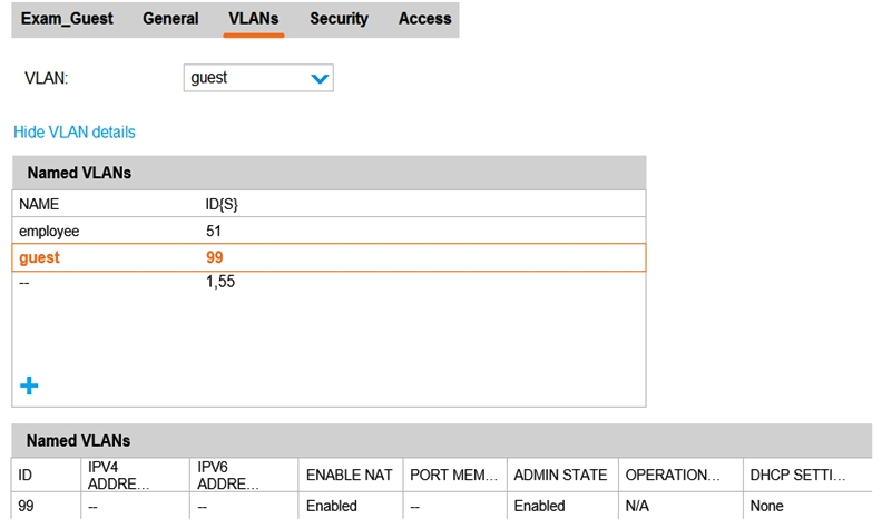 <strong>Refer to the exhibits. Exhibit 1   Exhibit 2   Exhibit 3   A network administrator creates a guest WLAN on an Aruba Mobility Manager (MM). The exhibits show some of the settings for the WLAN. The administrator does not change the policies for those roles. How does the firewall control guest clients when they first connect to the WLAN?</strong> A) It permits them to send any DHCP traffic and DNS and web traffic to the Internet. It redirects web traffic destined to the private network to a login portal. B) It does not permit them to send any traffic until they are authenticated. C) It permits them to send any DHCP and DNS traffic, and it redirects all web traffic to a login portal. D) It permits them to send any DHCP and RADIUS traffic. It redirects all web traffic destined to the Internet to a login portal and drops web traffic destined to the private network. <div style=padding-top: 35px> 