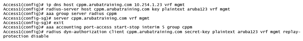 An administrator implements interim accounting for guest users so that ClearPass can track the amount of bandwidth that guests upload and download. Guests that abuse bandwidth consumption should be disconnected from the network. The administrator configures the following on the AOS-CX access switches:   After performing this configuration, the administrator notices that guest users that have exceeded the guest bandwidth limit are not being disconnected. Upon further investigation, Access Tracker in ClearPass indicates a disconnect CoA message is being sent to the AOS-CX switch. What is causing this issue? A)  RADIUS change of authorization is not enabled on the AOS-CX switch. B)  Bandwidth consumption of the guests is not being reported by the AOS-CX switch. C)  NTP is not configured on the AOS-CX switch. D)  There is a time discrepancy between the AOS-CX switch and ClearPass.
