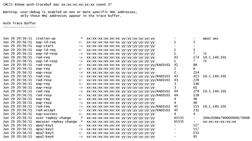 Refer to the exhibit.   A network administrator is validating client connectivity and executes the show command shown in the exhibit. Which authentication method was used by a wireless station? A)  EAP authentication B)  802.1X machine authentication C)  MAC authentication D)  802.1X user authentication