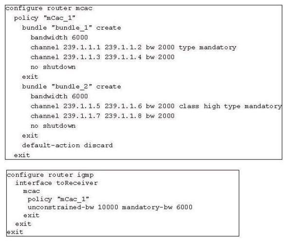 Click the exhibit.   Based on the configuration, channels 239.1.1.1, 239.1.1.2, 239.1.1.3 and 239.1.1.5 have already been established. What happens when this router receives two IGMP reports to join group 239.1.1.4 and 239.1.1.8? A)  Channel 239.1.1.4 can be established, while 239.1.1.8 cannot. B)  Channel 239.1.1.8 can be established, while 239.1.1.4 cannot. C)  Both of these channels can be established. D)  Neither of these channels can be established.