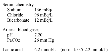 A 64-year-old man comes to the emergency department due to severe abdominal pain, nausea, and vomiting.  He has a history of hypertension, myocardial infarction, and systolic heart failure.  His blood pressure is 100/60 mm Hg, pulse is 116/min and irregular, and respirations are 24/min.  Examination shows a soft, mildly distended, and tender abdomen.  Laboratory results are as follows:   CT scan of the abdomen reveals distal ileal wall thickening and lack of enhancement with intravenous contrast.  Decreased activity of which of the following enzymes best explains the acid-base disorder in this patient? A) Enolase B) Lactate dehydrogenase C) Pyruvate carboxylase D) Pyruvate dehydrogenase E) Pyruvate kinase