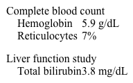 A 40-year-old woman, gravida 4 para 4, comes to the clinic due to anemia.  A week ago, the patient was seen in the emergency department due to fatigue, shortness of breath, and increasingly heavy, irregular menses.  Laboratory evaluation showed a hemoglobin level of 5.4 g/dL.  After a transfusion with packed red blood cells, her follow-up hemoglobin level was 7.8 g/dL prior to discharge.  Since then, the patient's energy and breathing have improved, and she has had no further menstrual bleeding.  However, yellowing of the eyes and face has developed over the last day.  Vital signs are normal.  Examination reveals scleral icterus.  There is no hepatosplenomegaly.  Laboratory results are as follows:   This patient's current symptoms are most likely due to which of the following antibody-antigen reactions? A) Blood product antibodies against the patient's ABO-group antigen B) Blood product antibodies against the patient's minor red blood cell antigen C) Patient's antibodies against the blood product ABO-group antigen D) Patient's antibodies against the blood product IgA E) Patient's antibodies against the blood product minor red blood cell antigen