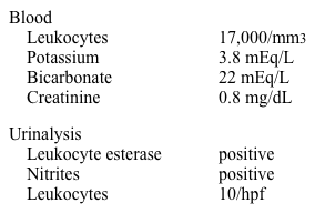 An 83-year-old woman is brought to the emergency department from a nursing home with fever and altered mental status.  The patient has a history of hypertension, dementia, and fecal incontinence.  Her temperature is 38.3 C (100.9 F) , blood pressure is 100/68 mm Hg, and pulse is 114/min.  She is lethargic and unable to answer questions.  Her abdomen is soft, with suprapubic tenderness.  Lungs are clear bilaterally.  There is no cardiac murmur or skin rash.  Laboratory results are as follows:   A chest x-ray reveals normal-appearing lungs.  Blood and urine cultures are performed, and empiric antibiotics are initiated.  Urine cultures grow gram-negative rods that are lactose-fermenting and indole-positive.  Which of the following is the most likely organism causing this patient's infection? A) Enterobacter cloacae B) Escherichia coli C) Haemophilus influenzae D) Proteus mirabilis E) Pseudomonas aeruginosa