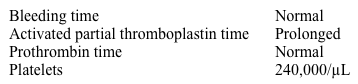 A 26-year-old woman is being treated for glomerulonephritis, photosensitive skin rash, and arthralgias.  Rapid plasma reagin (RPR)  test is repeatedly positive in this patient despite negative Treponema pallidum enzyme immunoassay (TP-EIA)  testing.  Coagulation study results are as follows:   This patient is at greatest risk for which of the following complications? A) Esophageal dysmotility B) Menorrhagia C) Painful hemarthroses D) Recurrent miscarriages E) Sclerodactyly F) Tabes dorsalis